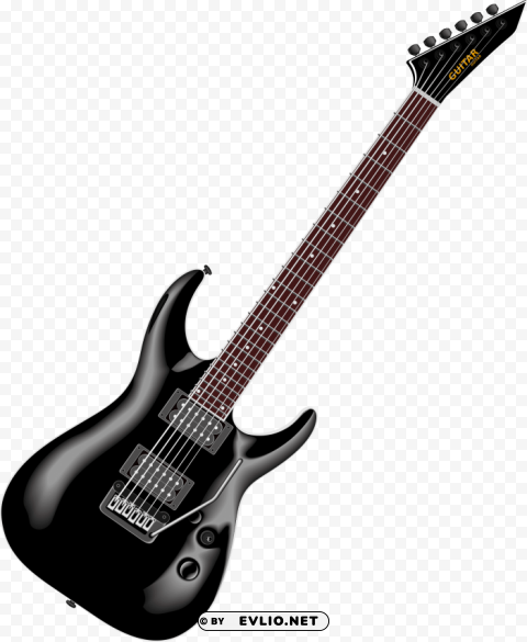electric guitar black PNG format with no background