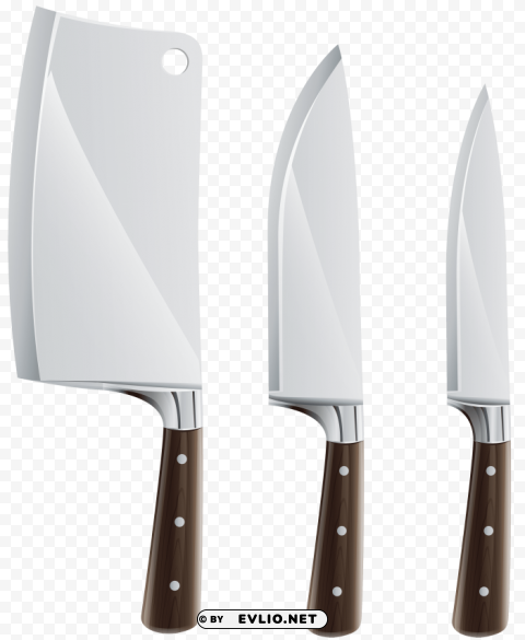 kitchen knife set Isolated Design Element on Transparent PNG