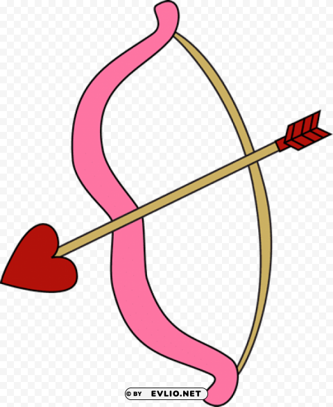 valentines bow and arrow Isolated Design Element on Transparent PNG
