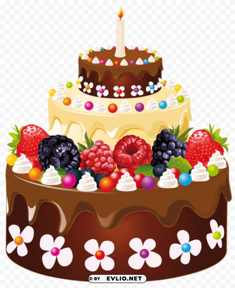 birthday cake with candle Clear background PNG clip arts