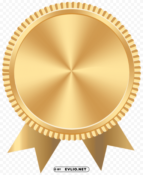 gold seal badge Isolated Design Element in Transparent PNG