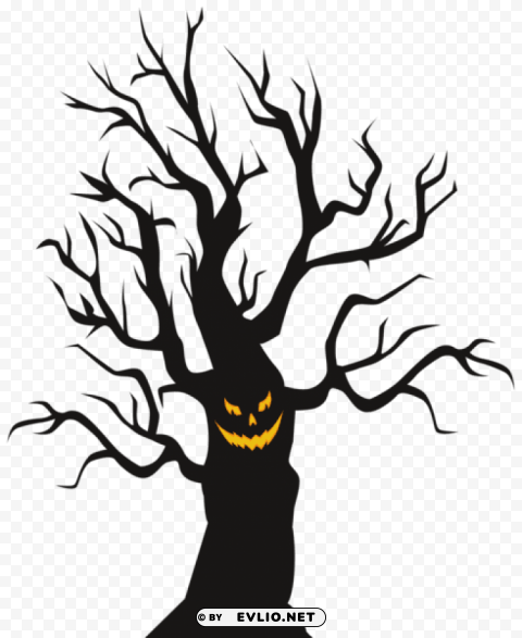 halloween scary tree Isolated Graphic on Clear Transparent PNG