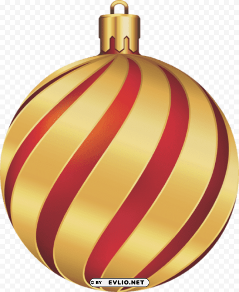 large transparent christmas gold and red ornament PNG Image Isolated with Clear Background