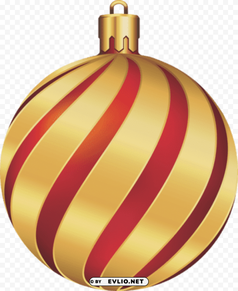 Large Transparent Christmas Gold And Red Ornament PNG Image Isolated With Clear Background