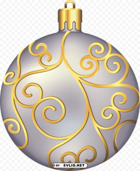 large transparent silver and gold christmas ball Clear PNG pictures package