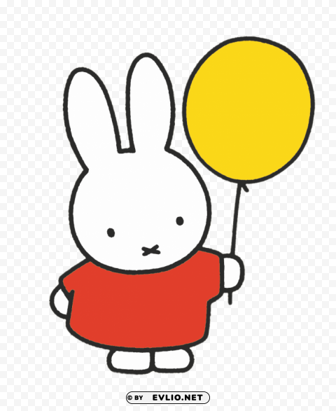 miffy yellow balloon Isolated Subject in Transparent PNG clipart png photo - 6f07d288