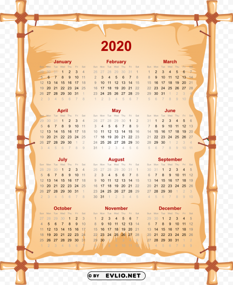 New Year 2020 Text Isolated Graphic Element in HighResolution PNG
