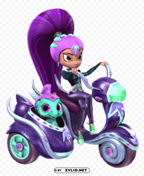shimmer and shine zeta on motorcycle PNG images with no background comprehensive set