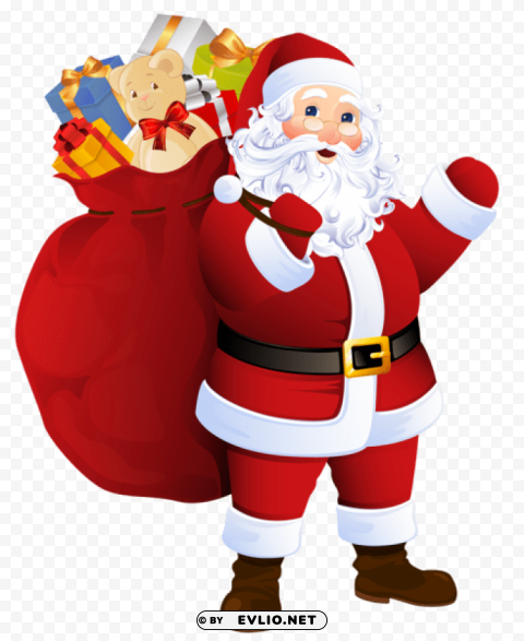  santa claus with bag of gifts Transparent PNG graphics library