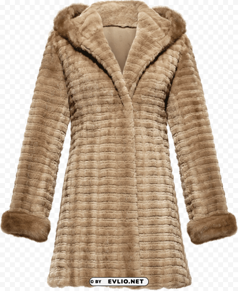 central parka fur coat Isolated Design Element in Clear Transparent PNG