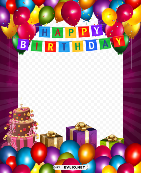 happy birthday frame PNG graphics with clear alpha channel broad selection