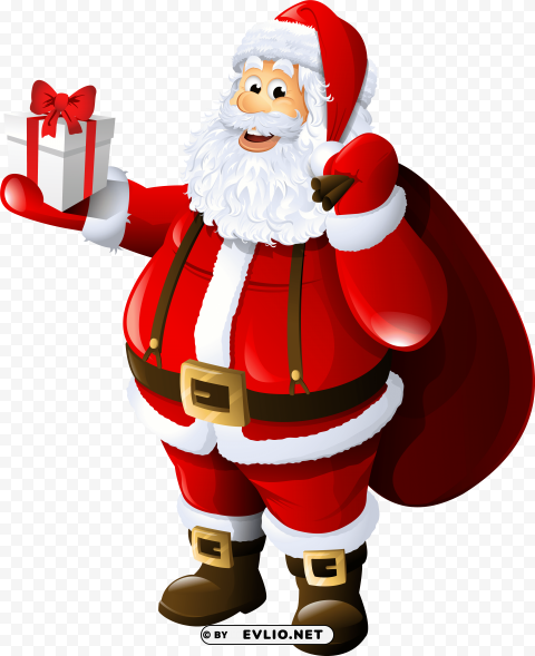  santa claus with gift and bag - merry christmas whatsapp d PNG transparent photos for design