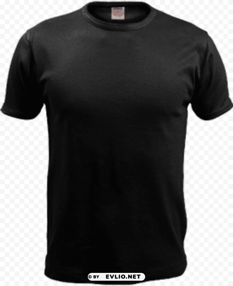 Black T-shirt Clear Background PNG Isolated Element Detail