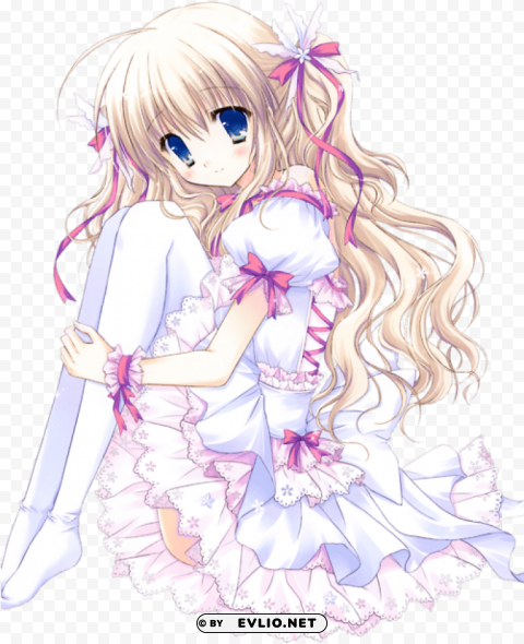 Cute Kawaii Anime Blonde Girl Images In PNG Format With Transparency