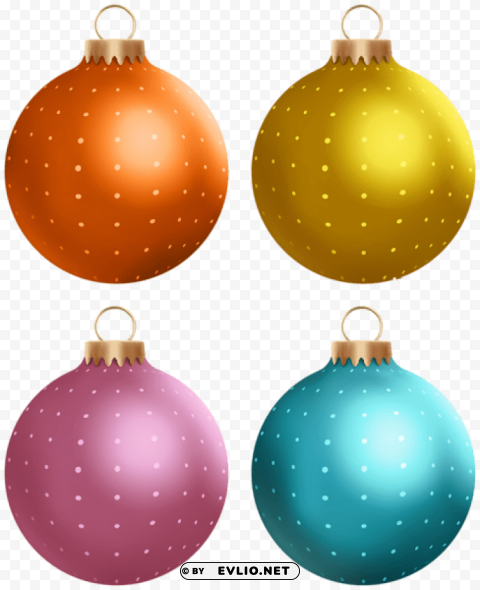 decorative christmas balls set Free PNG images with alpha transparency