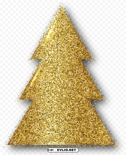 Gold Christmas Tree PNG Pictures With No Background