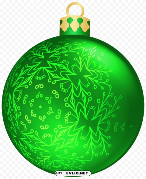 green christmas ball Isolated Character in Transparent PNG Format