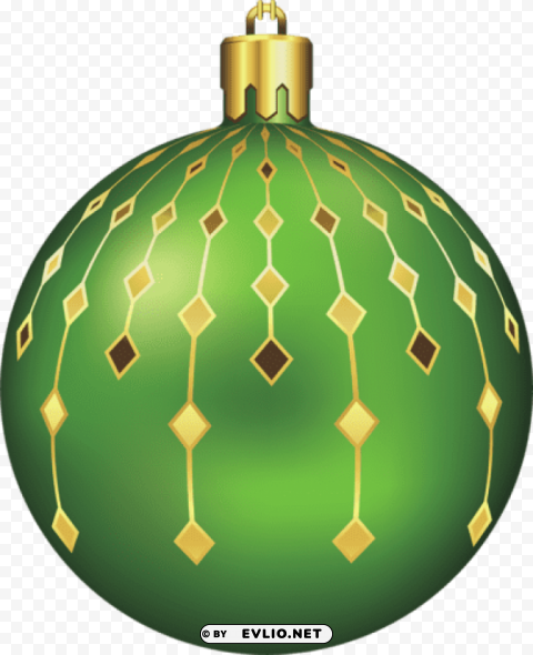 large transparent green christmas ball CleanCut Background Isolated PNG Graphic
