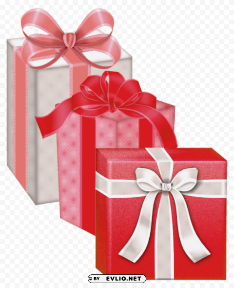red white gift boxes PNG for mobile apps