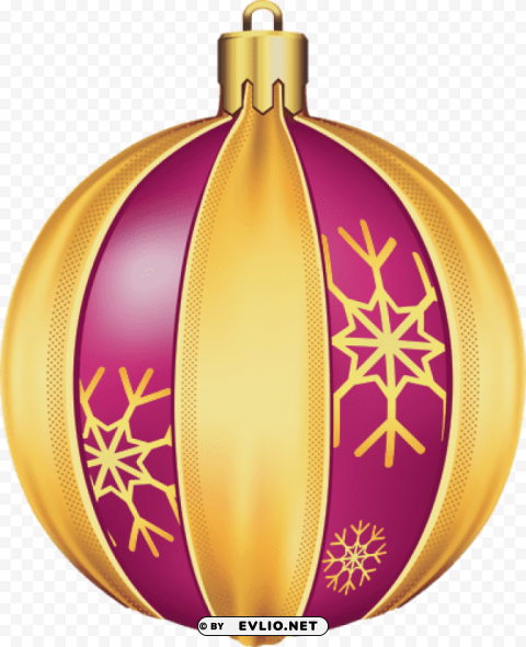 transparent gold and pink christmas ballpicture ClearCut Background PNG Isolated Item