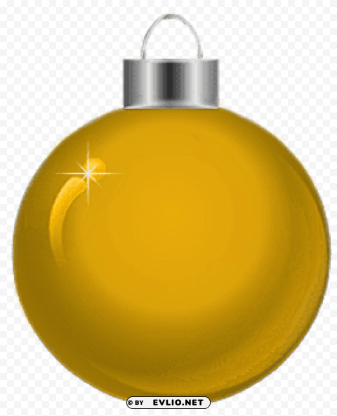  christmas yellow ornament Isolated Icon in HighQuality Transparent PNG