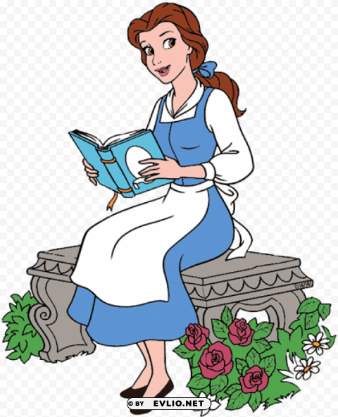 belle reading a book High-resolution PNG images with transparency wide set
