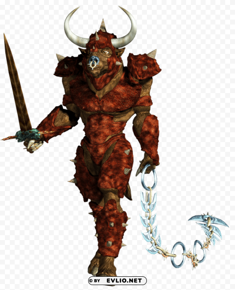 minotaur holding chain PNG images free