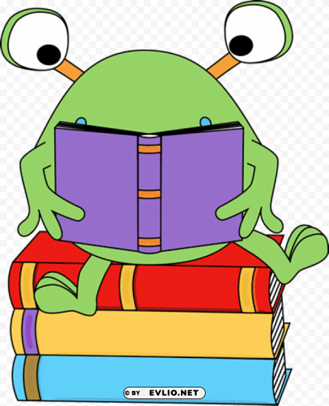 monster reading HighQuality PNG Isolated Illustration