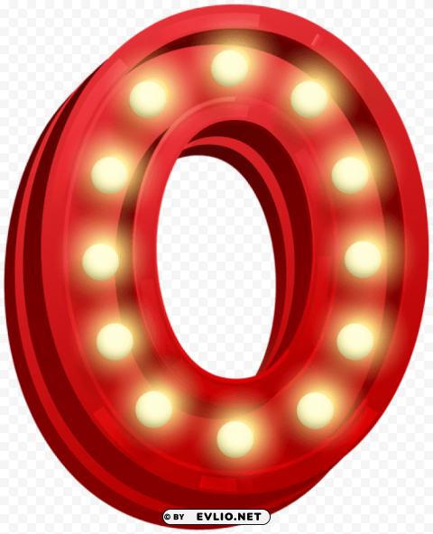 Number Zero Glowing HighQuality Transparent PNG Element