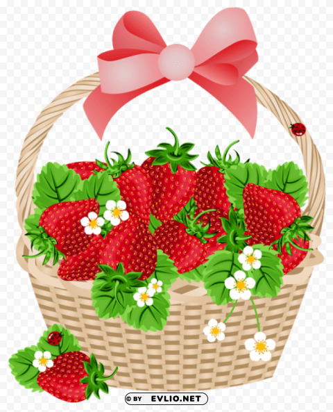 basket with strawberries transparent Clear PNG pictures comprehensive bundle