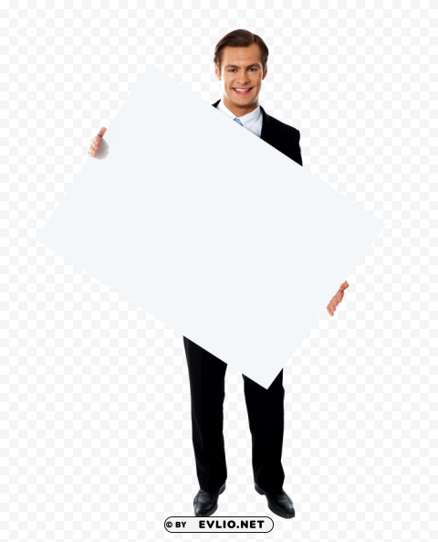 Transparent background PNG image of businessmen holding banner PNG with no bg - Image ID 1f79b964