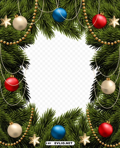 christmas transparent pine frame border PNG images for advertising background best stock photos - Image ID aef59734