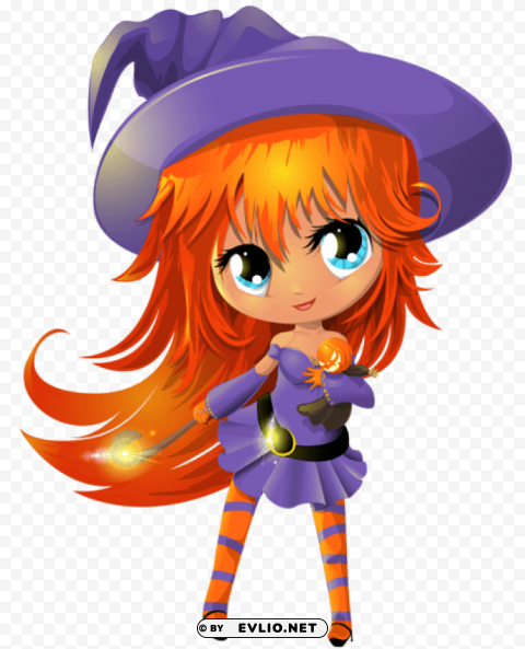 cute witch transparent Clear background PNG elements