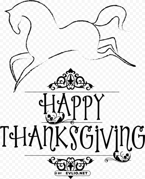 happy thanksgiving with horses Free PNG images with transparent layers
