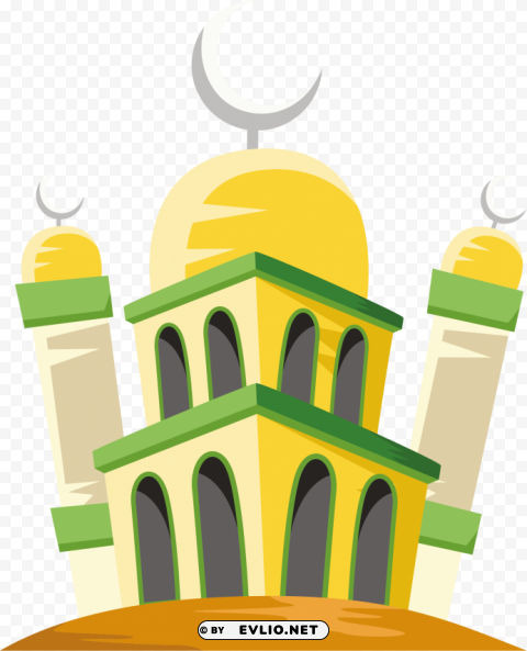 Mosque vector PNG Isolated Illustration with Clarity