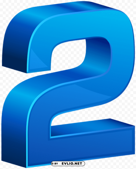 number two blue Clear Background PNG Isolated Subject