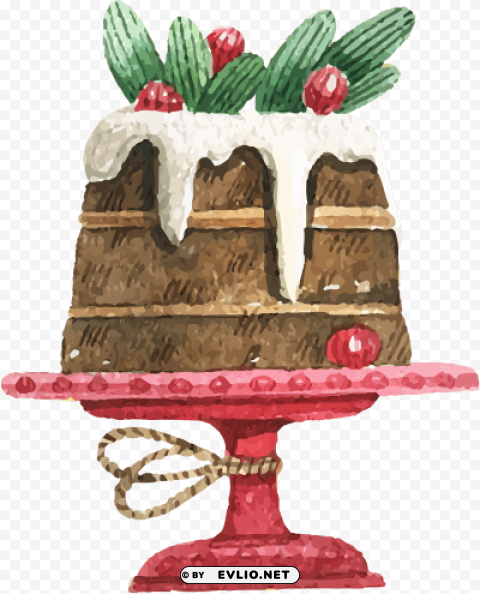 Christmas Cake PNG Object Isolated With Transparency