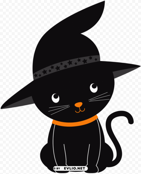 Cute Halloween Cat Transparent Background Isolated PNG Illustration