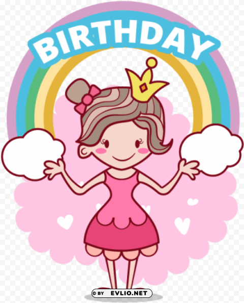 Vector Free Princess Birthday PNG Clipart With Transparent Background