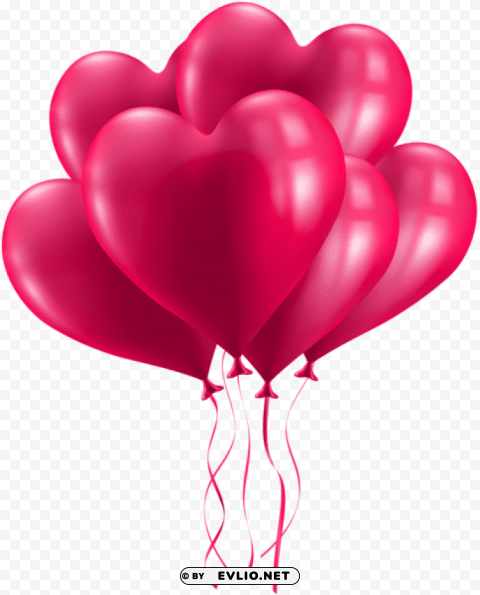 bunch of heart balloons PNG images for advertising