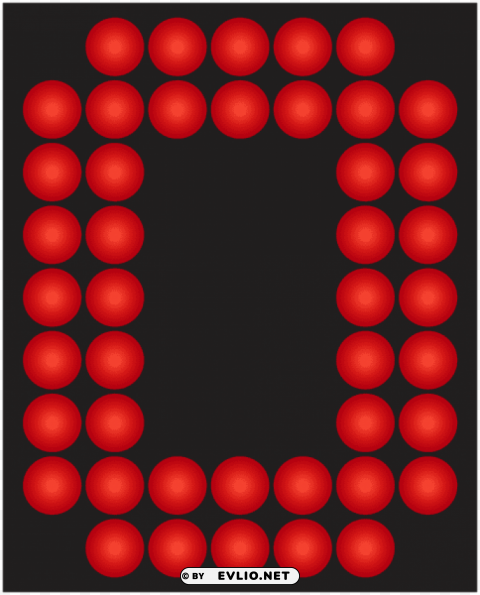 digital number zero red PNG image with no background