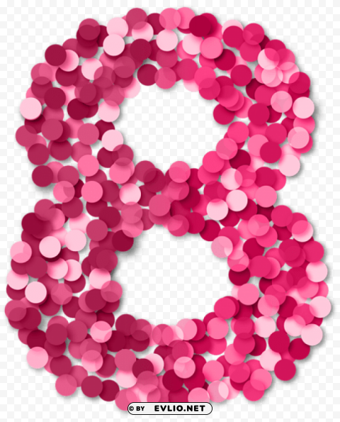 eight 8 number pink Transparent PNG Graphic with Isolated Object