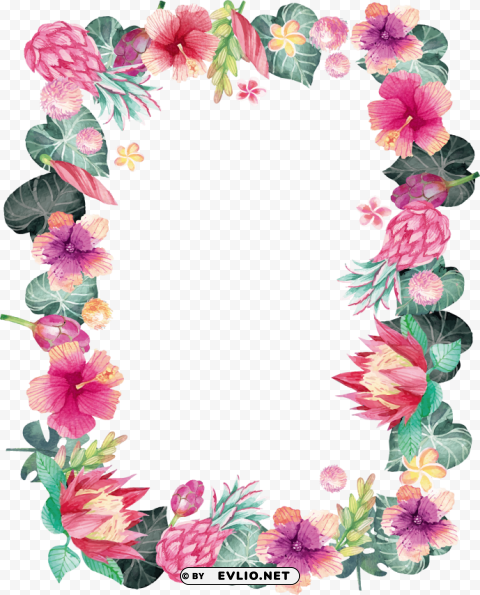 flowers watercolor frame hd Isolated Subject in HighResolution PNG