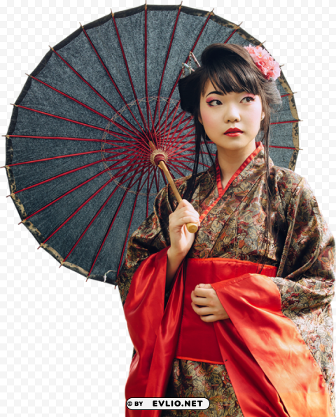 geisha Kimono Isolated Object with Transparency in PNG