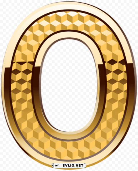 gold number zero Isolated Artwork in HighResolution Transparent PNG