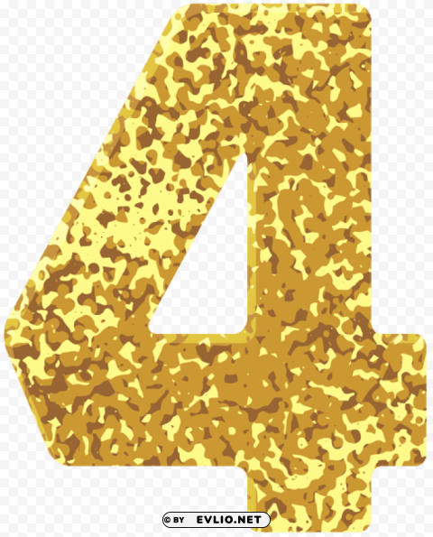 gold style number four PNG files with clear background variety