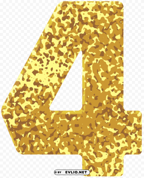 Gold Style Number Four PNG Files With Clear Background Variety