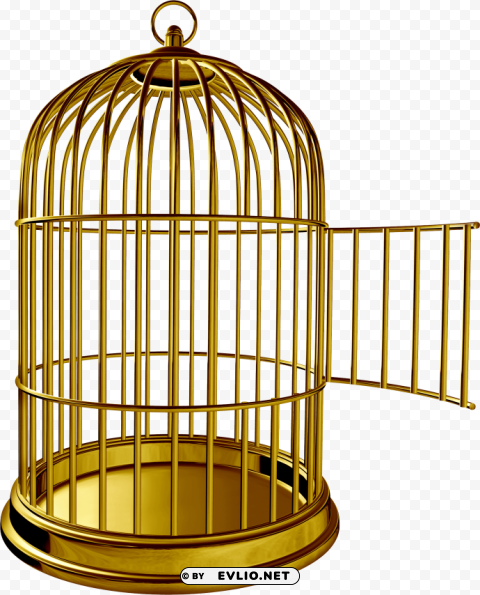golden bird cage PNG Image Isolated with Clear Background