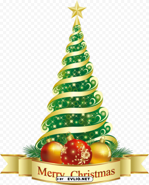 merry christmas green tree PNG images free download transparent background