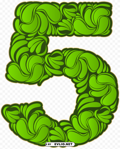 number five green Transparent PNG graphics archive